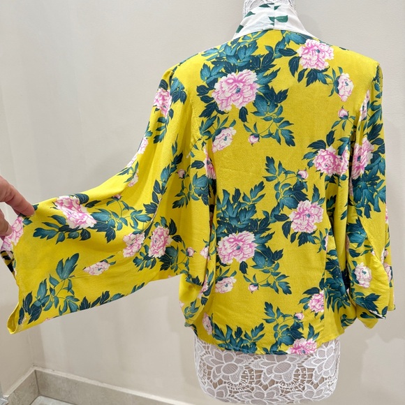Anthropologie Floral Boho Open Front Kimono Top Cottagecore OS - Picture 8 of 9